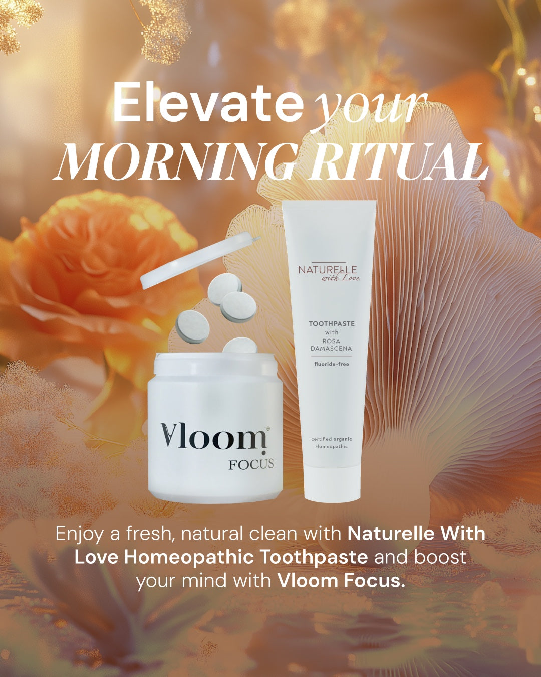 Vloom Focus + Homeopathic Toothpaste Naturelle