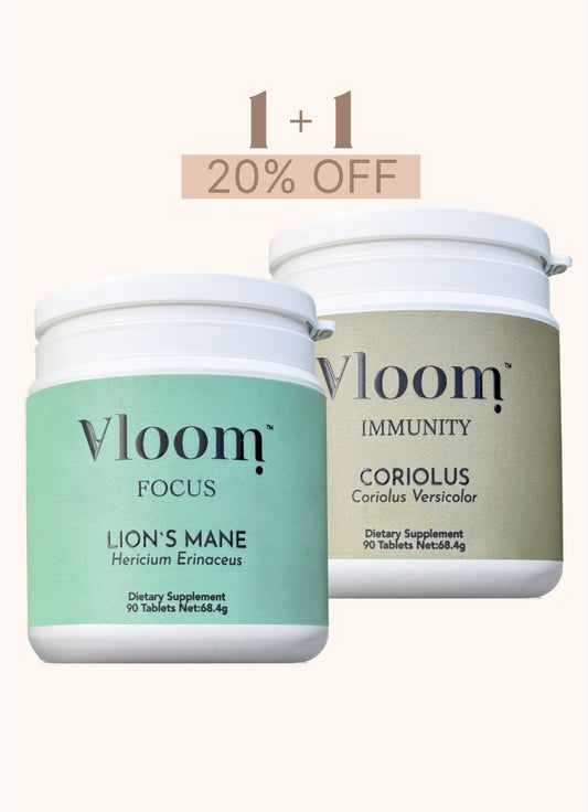 LION'S MANE CORIOLUS BUNDLE VLOOM BLOOM NUTRITION VITALITY